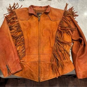 Wilsons Leather Fringe Jacket in Rich Brown